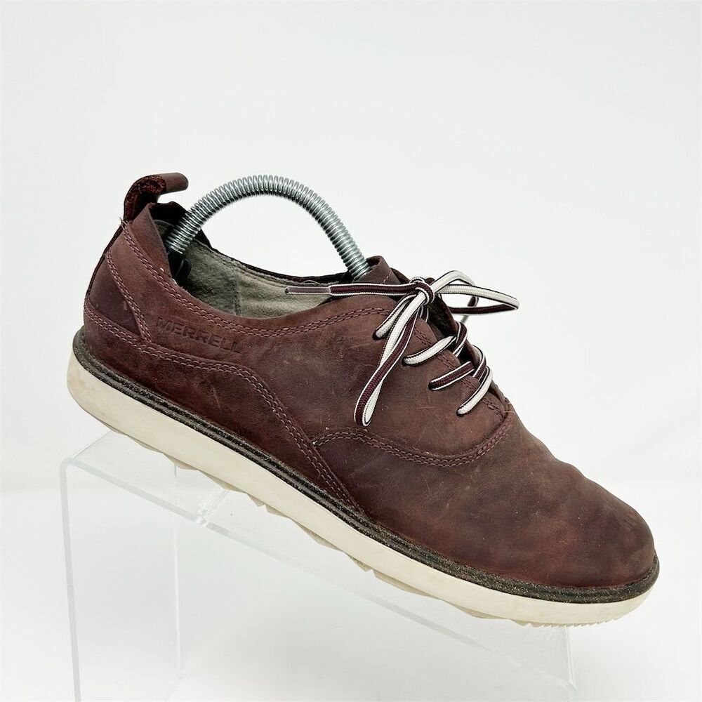 Merrell Women's Brown Purple Leather Lace-Up Casual Shoes Size 9 Comfortable